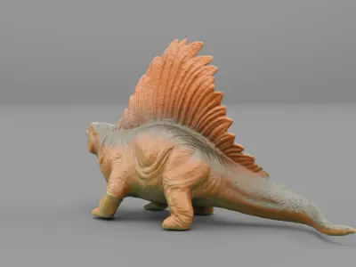 Dimetrodon dinosaur toy Low-poly 3D model