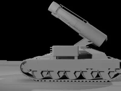 Sci fi tank with floor Low-poly 3D model