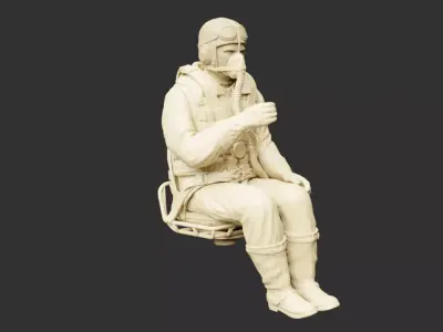 German WWII Stuka Gunner 3D print model