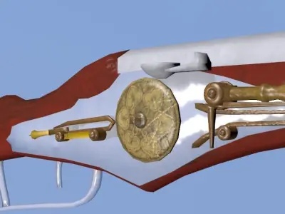 16th Century Wheellock Rifle 3D model