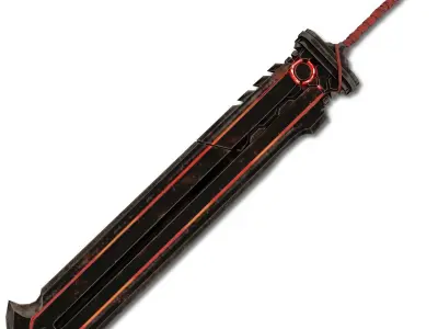 Heavy Full Metal Sword Low-poly 3D model