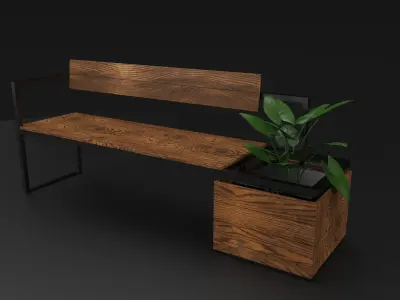 modern outdoor bench 3D model order