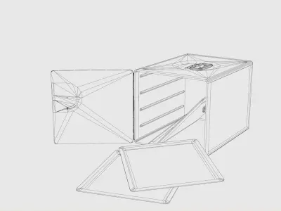 Food Metal Box Tray Low-poly 3D model