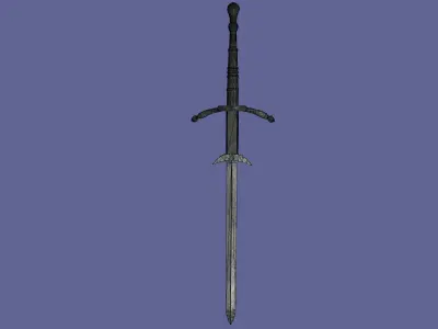 Two-handed Sword Low poly Free low-poly 3D model
