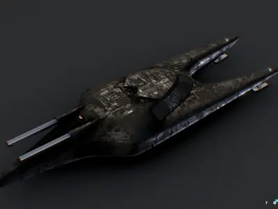 Sci-Fi Flying Vehicle Low-poly 3D model