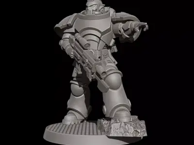 Sci-Fi Heavy Trooper STL Modular Power Armor 32mm Miniature V9 3D print model