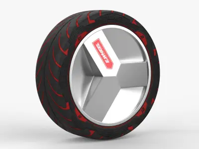 RC Car E Wheel V3 3D model