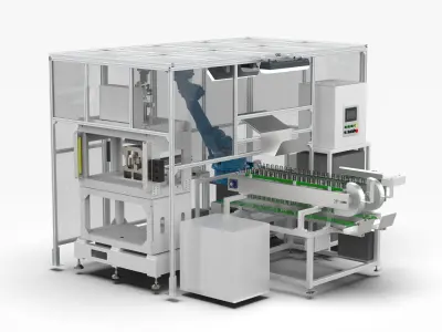 Automatic Industry Parts Water Cutting and Punching Line 3D model