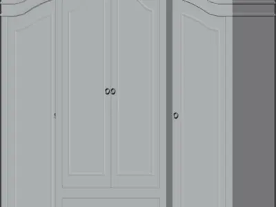 Simple Rochelle Wardrobe Free low-poly 3D model