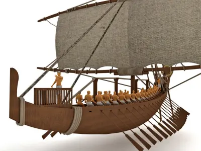 ancient Egyptian ship 3D model