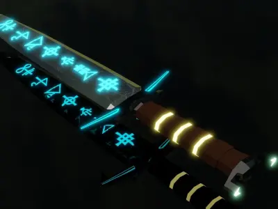 Sword 3d model in fog Free 3D model