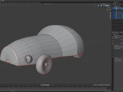 Space Car Low Poly PBR Game Series 1 Free low-poly 3D model