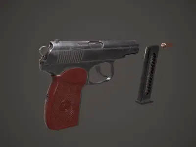 Makarov pistol Low-poly 3D model