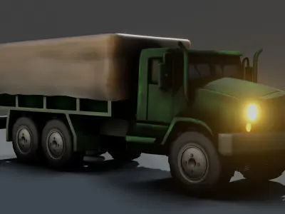Military truck Low-poly 3D model