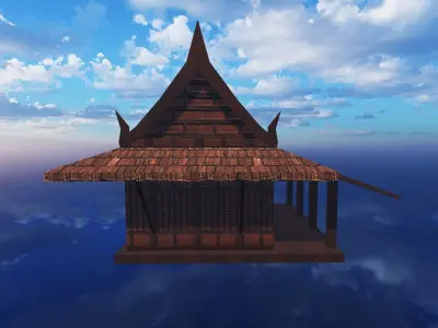 Thai traditional house 03 Low-poly 3D model