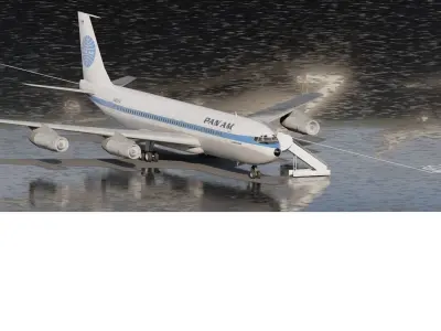 PAN AM 1970 Boeing 707 and 747 3D model