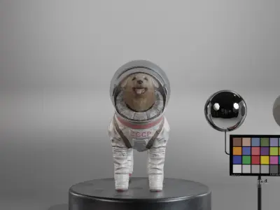 Cosmo the Space Dog Low-poly 3D model