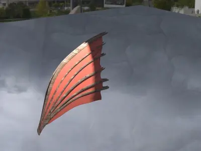 Asian Red Fin sails 3D model