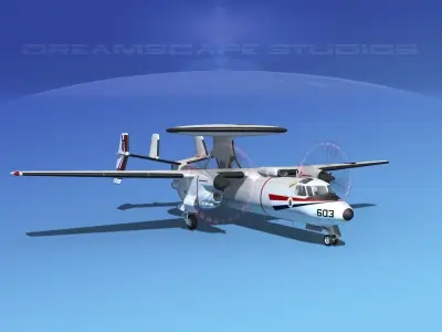 Grumman E-2C Hawkeye V12 3D model