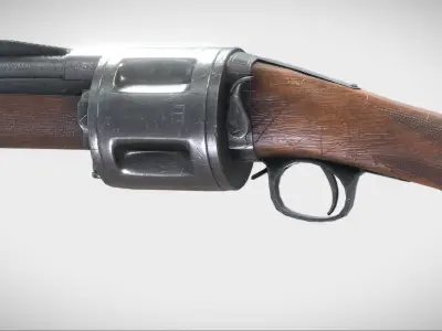 Becker Revolving Shotgun Low-poly 3D model