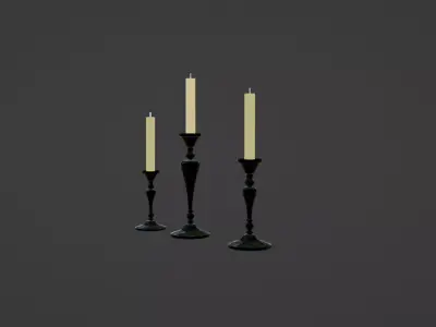 Candle stick 3DModel part of the Halloween package Free 3D model