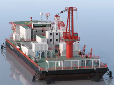 Offshore Barge 3D model