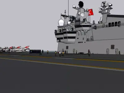 TCG Trakya Aircraft Carrier 3D Model STL SketchUp Files 3D model