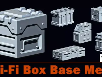 Sci-Fi Box Base Mesh Vol 2 Low-poly 3D model