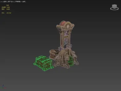 Guillotine 3D model Low-poly 3D model