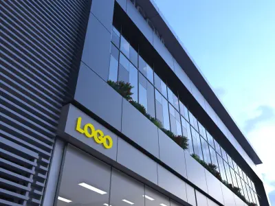 Commercial building 3D exterior Scene 3D model