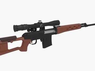 Dragunov Sniper Low-poly Low-poly 3D model