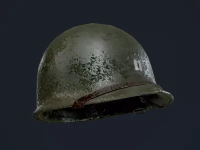 WW2 American Soldier Military Helmet Game Ready Low-poly 3D model