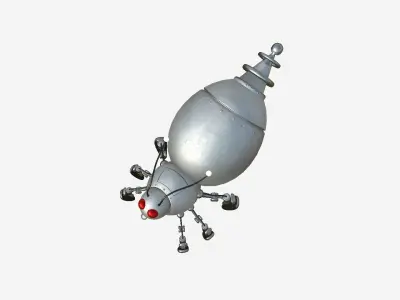 Cute Robot E02 Steel Light - SciFi Character Design Low-poly 3D model