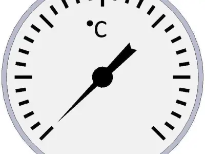 Thermometer d63 mm in a sleeve L160 mm 3D model