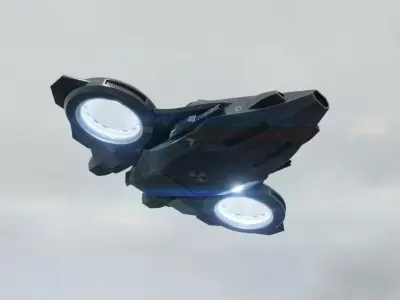 Scifi Dropship Military Aircraft Low-poly 3D model