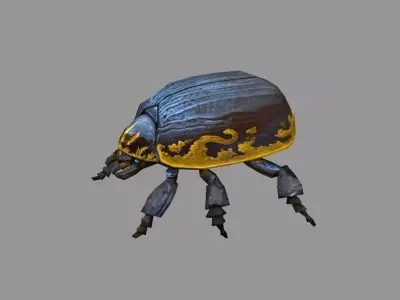 Cartoon Scarab Beetle Low-poly 3D model