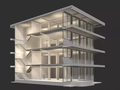 Office building in section cut 24ZZ35 3D model