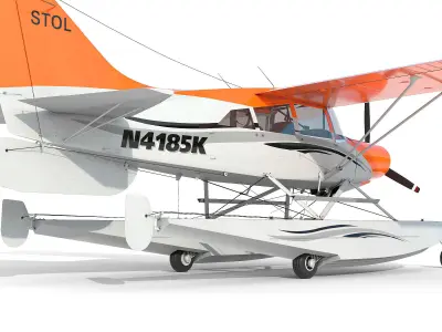 Light hydroplane Maule with interior 3D model