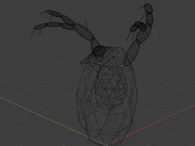 Waterflea deer head Low-poly 3D model