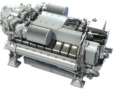 MTU Diesel Marine Engine 3D model