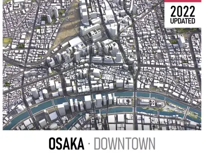 Osaka Low-poly 3D model