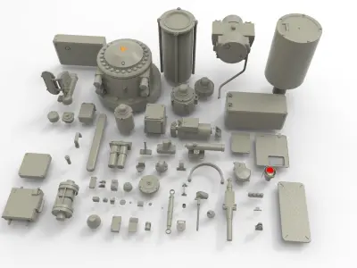 Mechanics collection 1 Kitbash 3D model