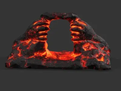 Cave Entrance lave rock 09 Low-poly 3D model