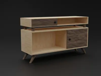 Furniture Drawer  Low-poly 3D model