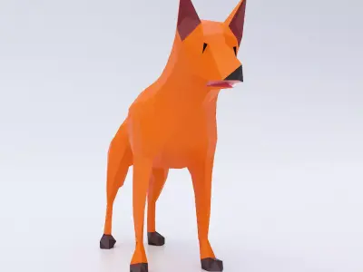 Wolf toon 3d model  Low-poly 3D model