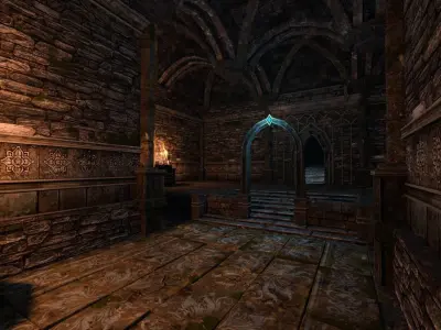 Elven Dungeon Ruins - Modular Low-poly 3D model