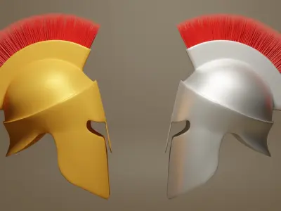 Spartan Helmet Low-poly 3D model