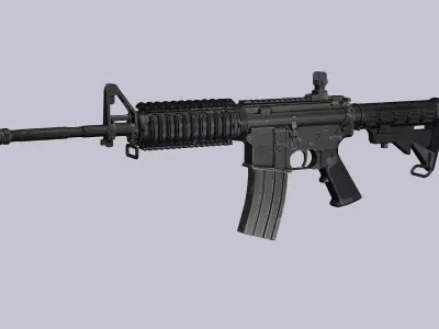 M4 Rifle Modular Constructor Low-Poly 3D Model Low-poly 3D model