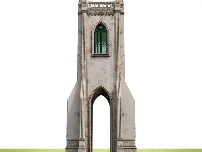 GOTHIC CASTLE BUILDING 18 Low-poly 3D model