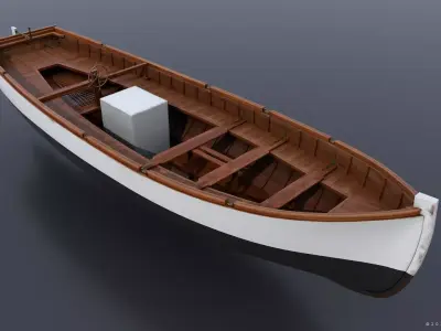 WW2 Italian 8m60cm Motorboat Low-poly 3D model